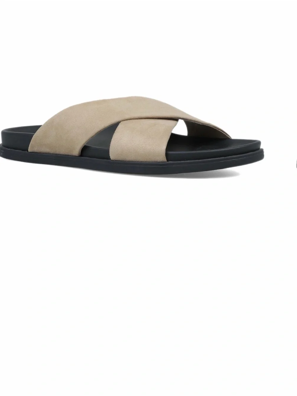 Men's Beige Crisscross Slide Sandals